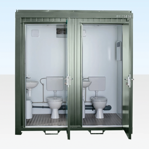 1+1 Double Mains Toilet 8Ft x 5Ft (Bottle Green)